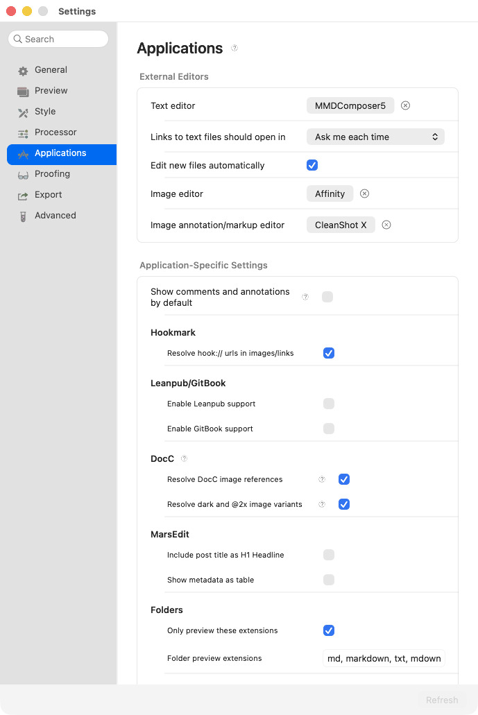 Application Settings