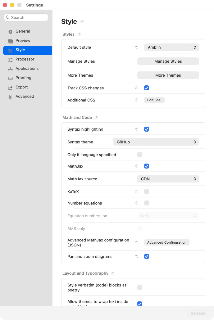 Settings: Style